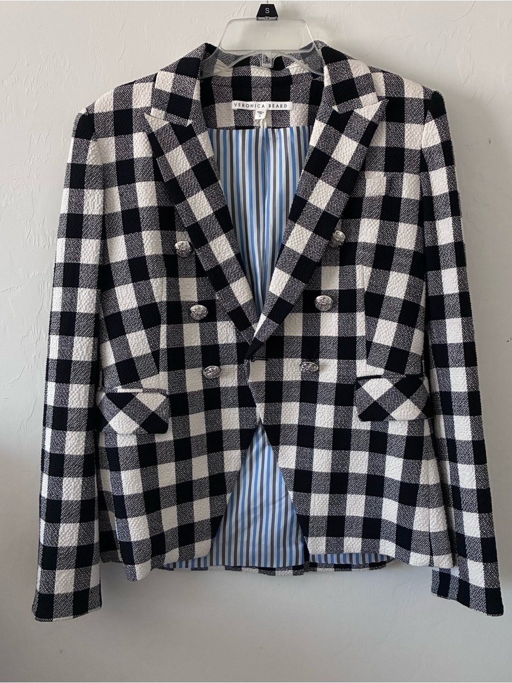 Veronica Beard Miller Dickey Jacket in Black & White Gingham